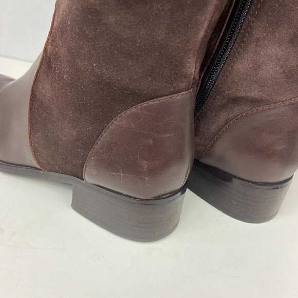 Coldwater Creek Chocolate Brown Leather & Suede Mid Calf Boot, size 6 - Picture 7 of 15